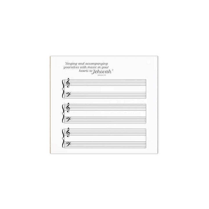 "Singing and accompanying yourselves with music" Music Note Writing Practice Pad product image (1)