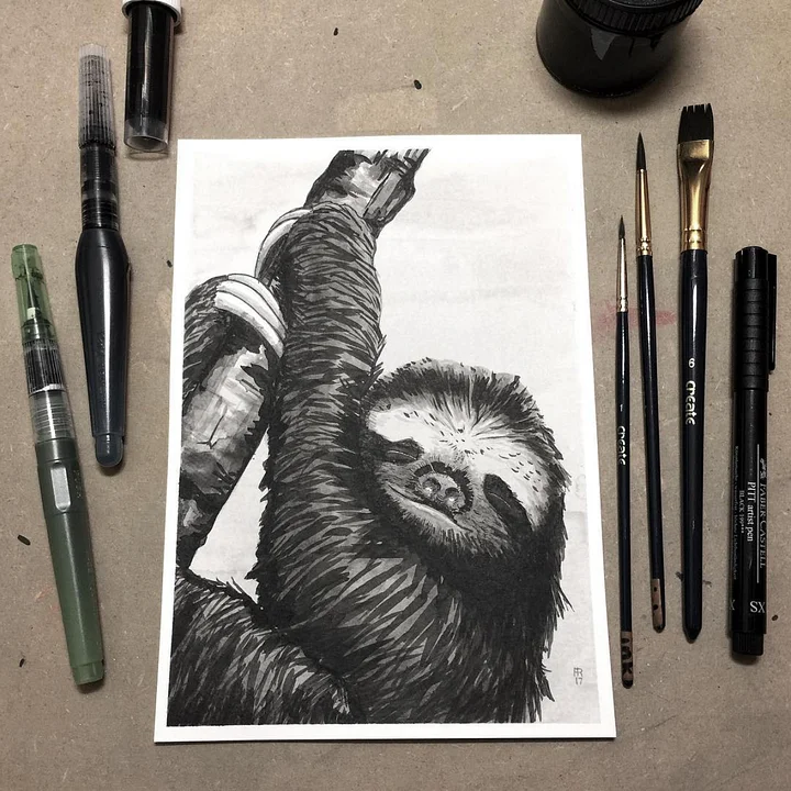 original artwork : sloth product image (2)