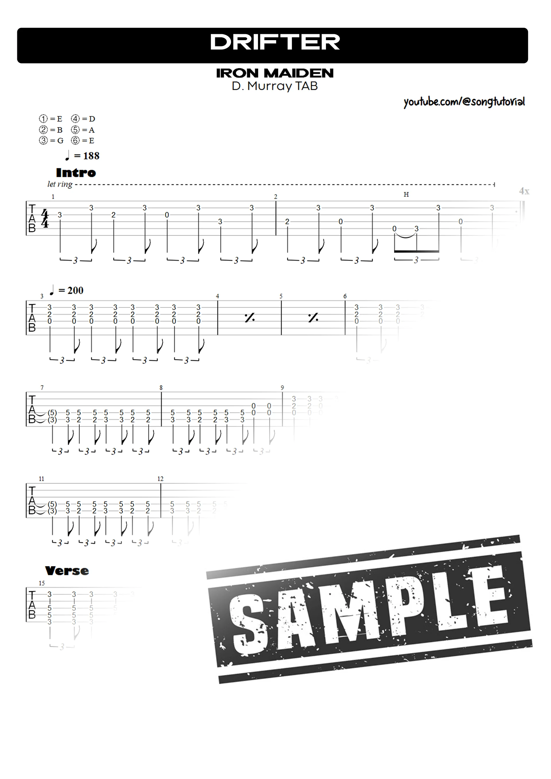 Drifter | PDF Tab + Guitar Pro | Iron Maiden product image (2)