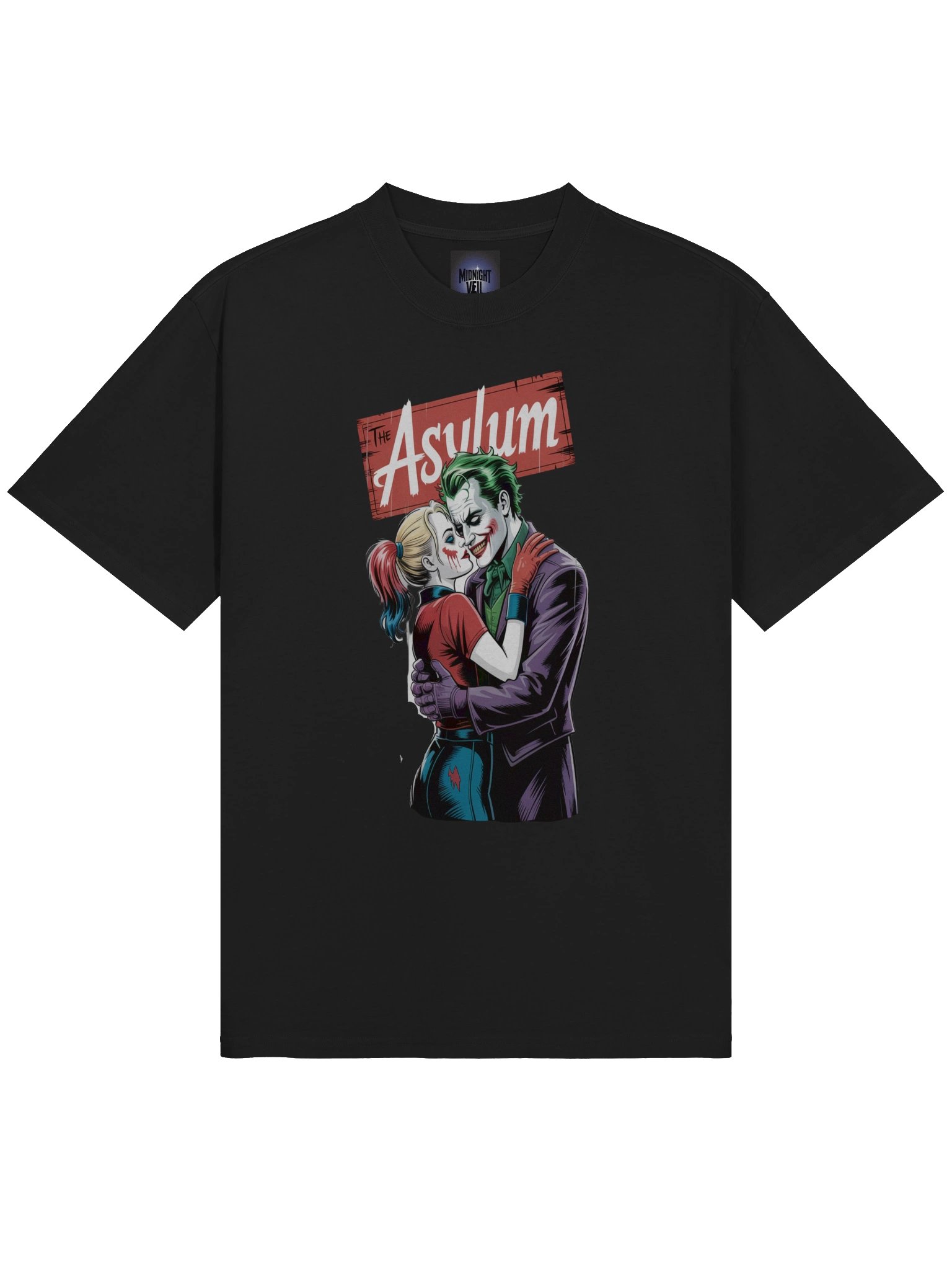 Joker & Harley Quinn 'The Asylum' Embrace Oversized Faded T-Shirt product image (5)