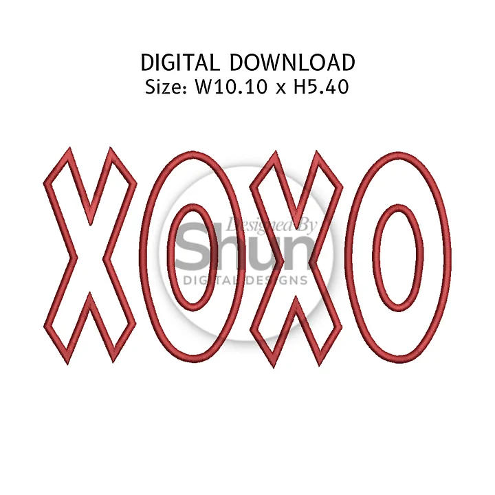 XOXO Applique Embroidery Design product image (1)