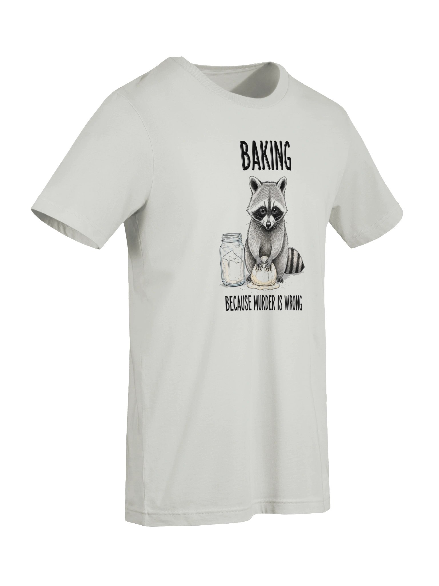 Baking Because Murder Is Wrong T-Shirt | Funny Raccoon Baking Tee product image (6)
