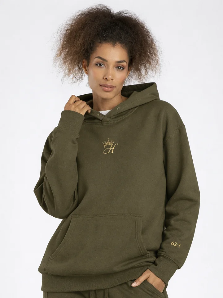 Crown-Her Set Apart Hoodie — Military Green / Antique Gold product image (2)