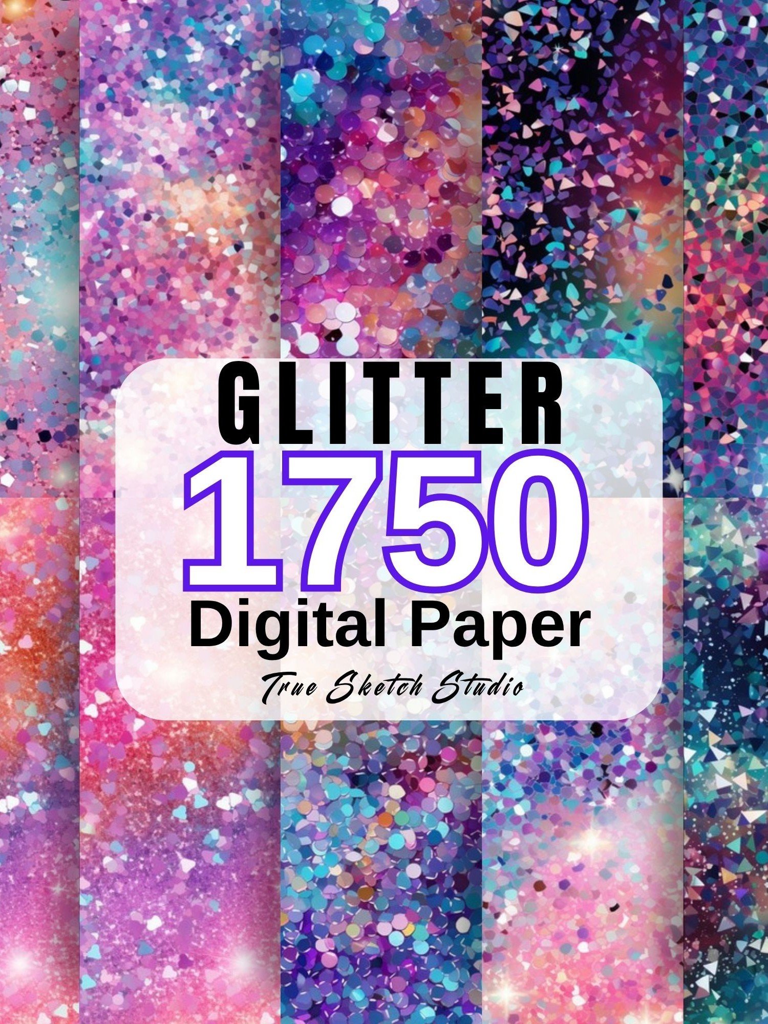 1750 Glitter Digital Paper Bundle, Sparkle Texture PNG product image (10)