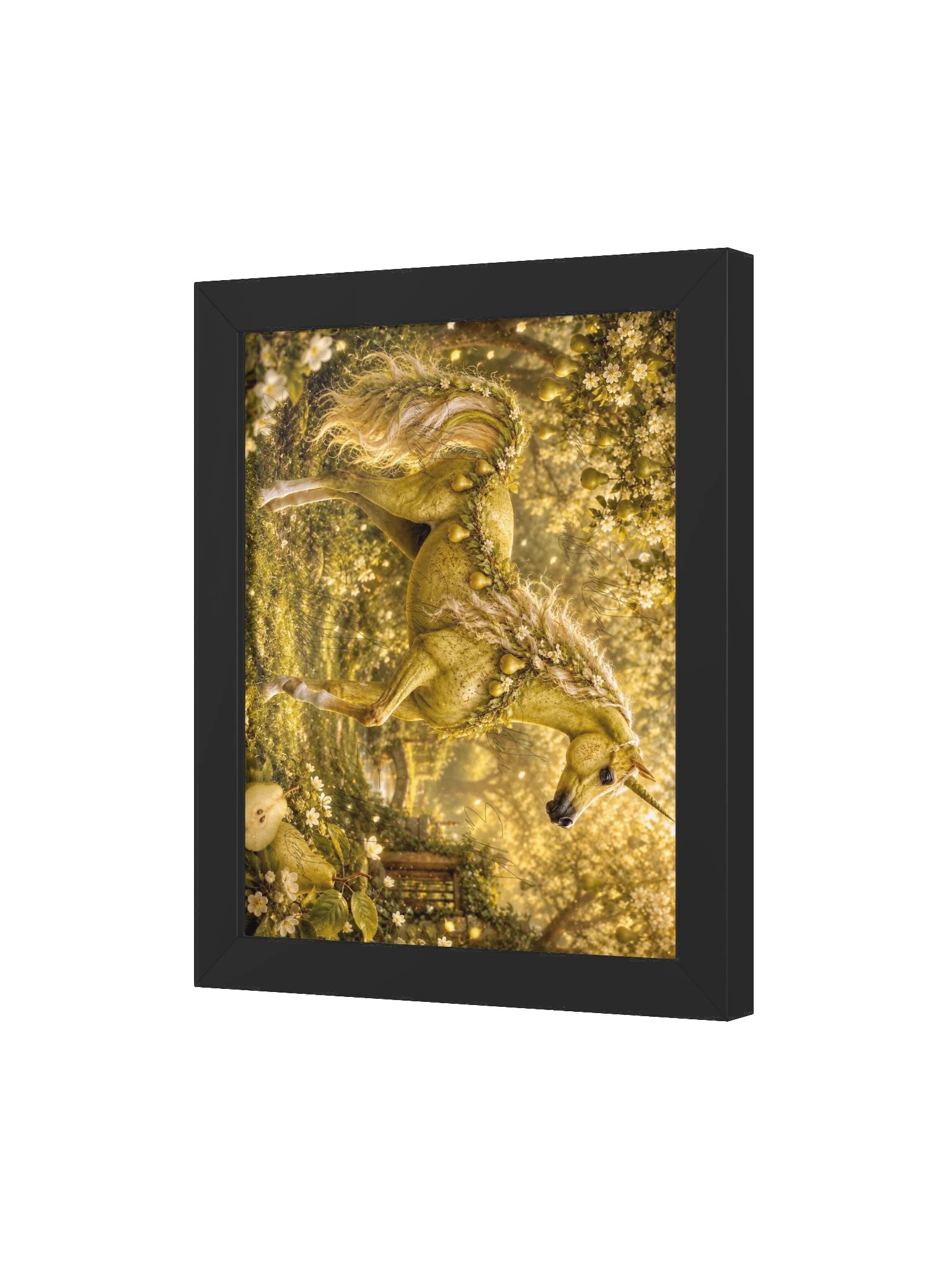 Pear Unicorn Black Framed Poster product image (3)