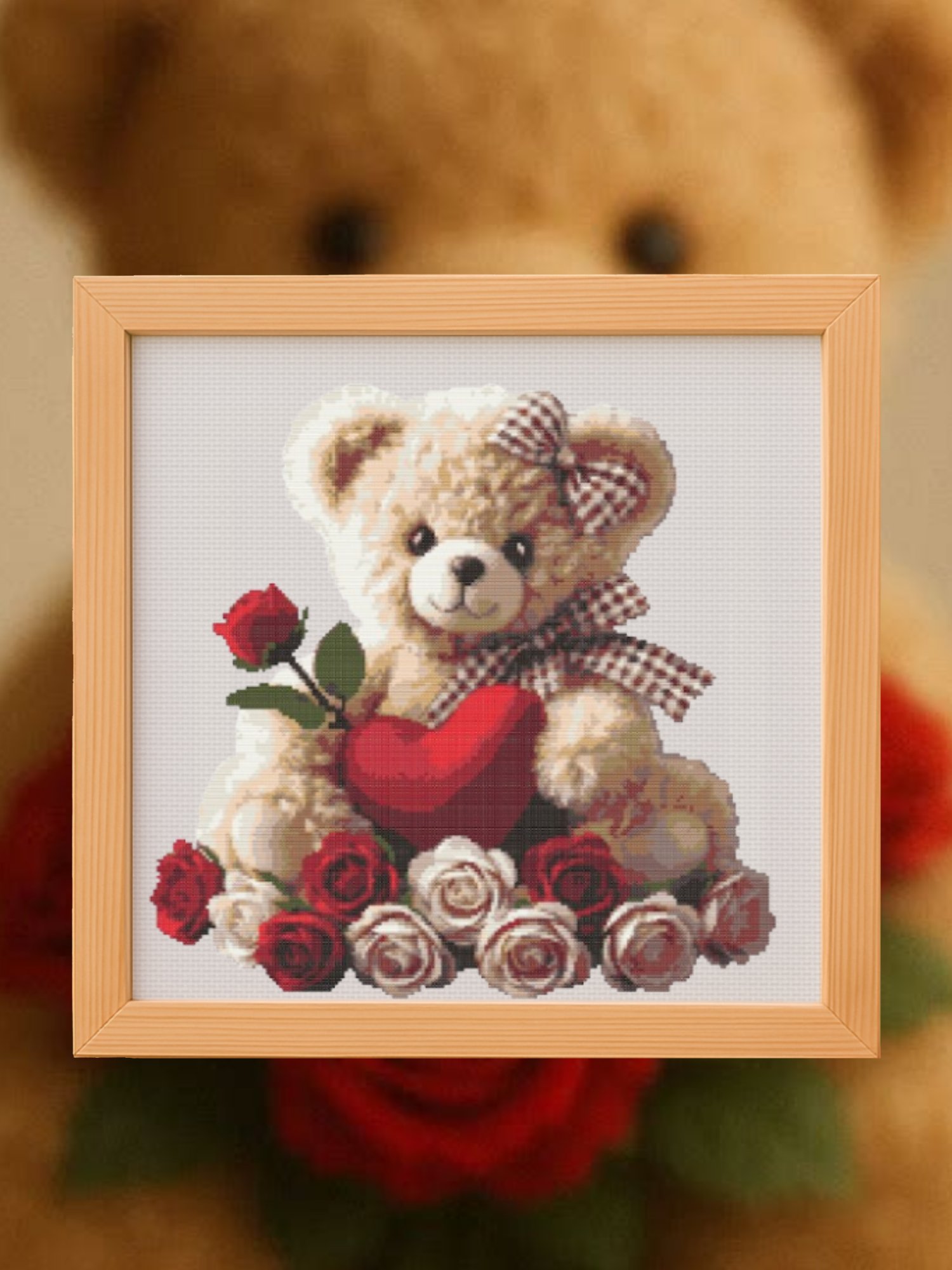 Valentines Teddy Cross Stitch Pattern product image (1)