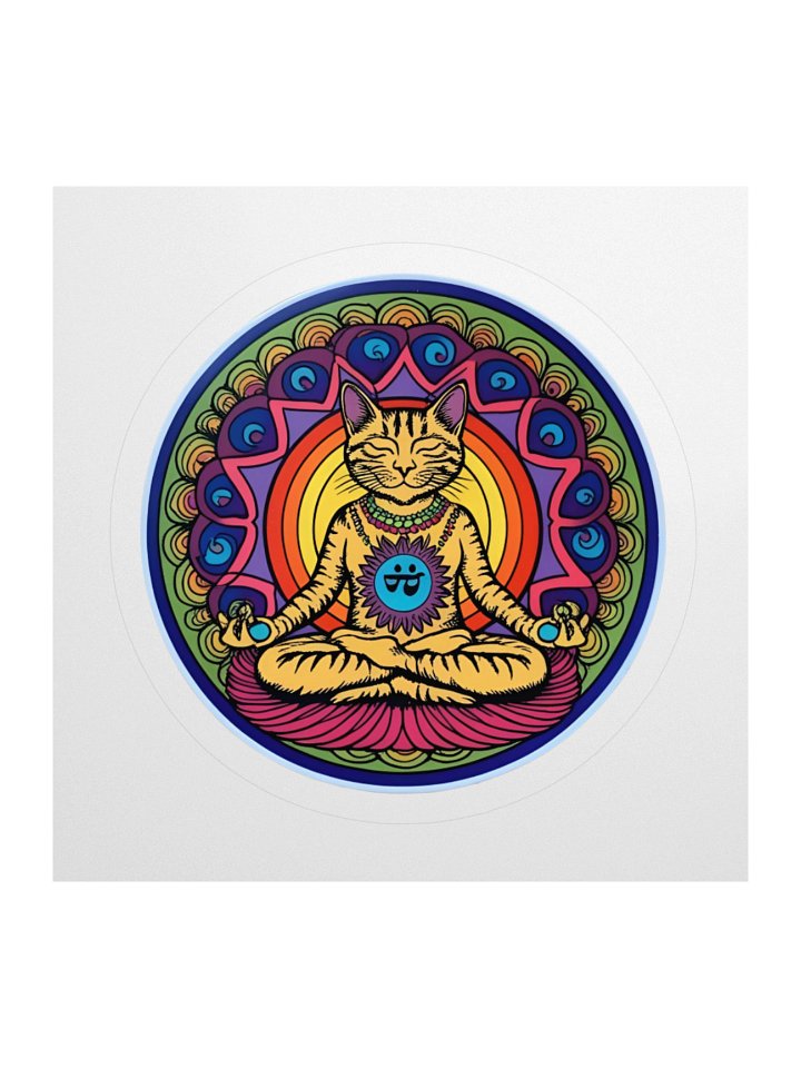 Mystic Meditating Cat Stickers product image (1)