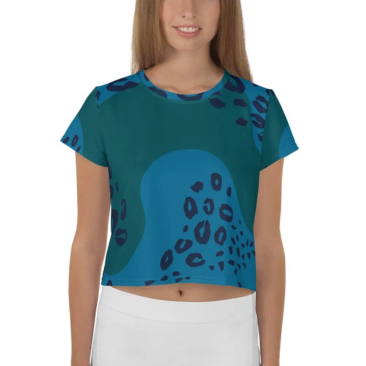 Teal Jungle Allure Crop Tee product image (1)