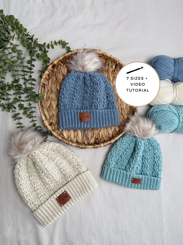 Neo Cable Hat Crochet Pattern product image (2)