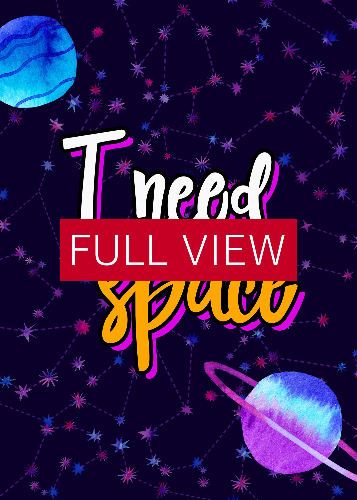 I need some space [neon/synthwave/vaporwave/watercolor] — aesthetic watercolor poster, neon space poster, retrowave poster, motivation quotes product image (3)