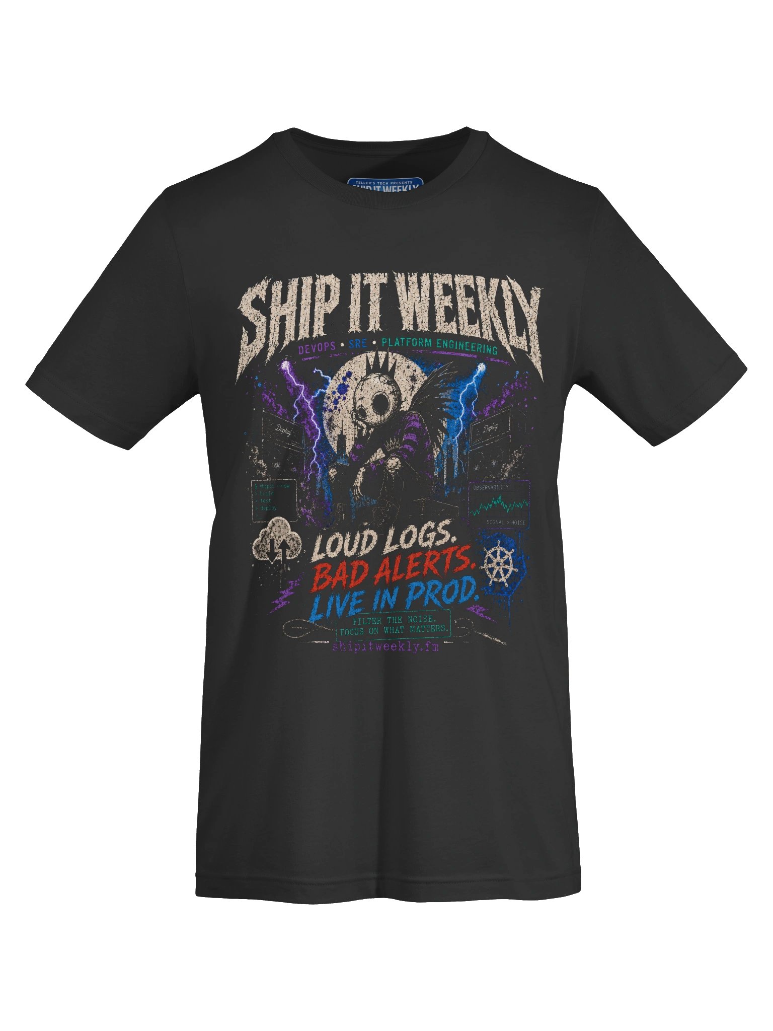 Loud Logs, Bad Alerts, Live in Prod | Ship It Weekly DevOps Tee product image (5)