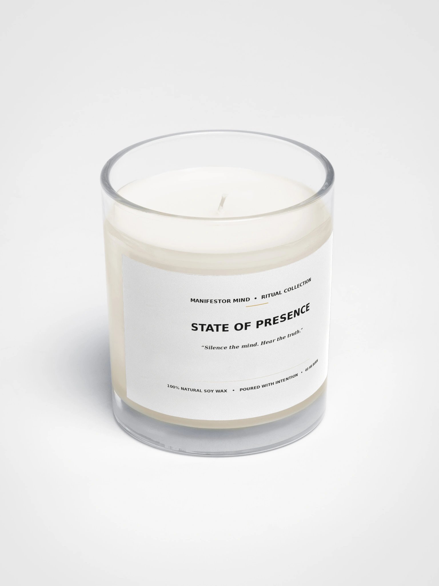 State of Presence Candle - Unscented Meditation & Brain Coherence Soy Candle product image (2)