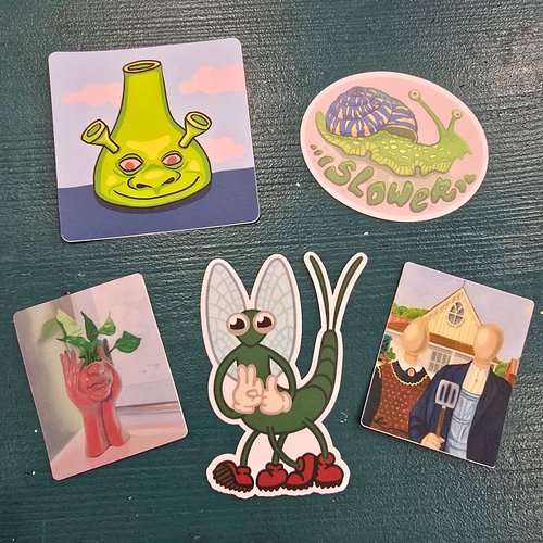 My sticker game just got a huge glow up! 😻 

 Look for these designs at the @riverbendlaneartwalk Aug 8 and 9!

Still figurin...