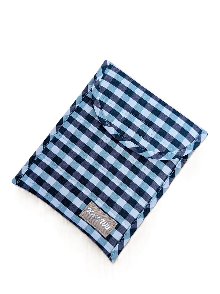6" Kindle Cozy Sleeve- Teal Gingham product image (2)