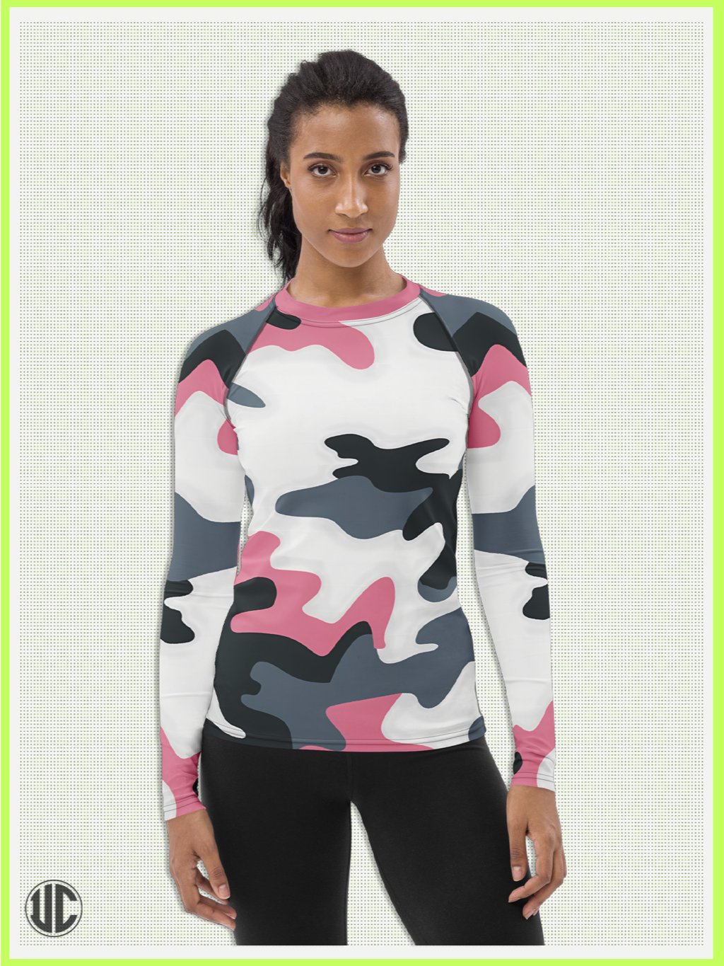 Bubblegum Pink Urban Camo - Women’s Rash Guard product image (5)