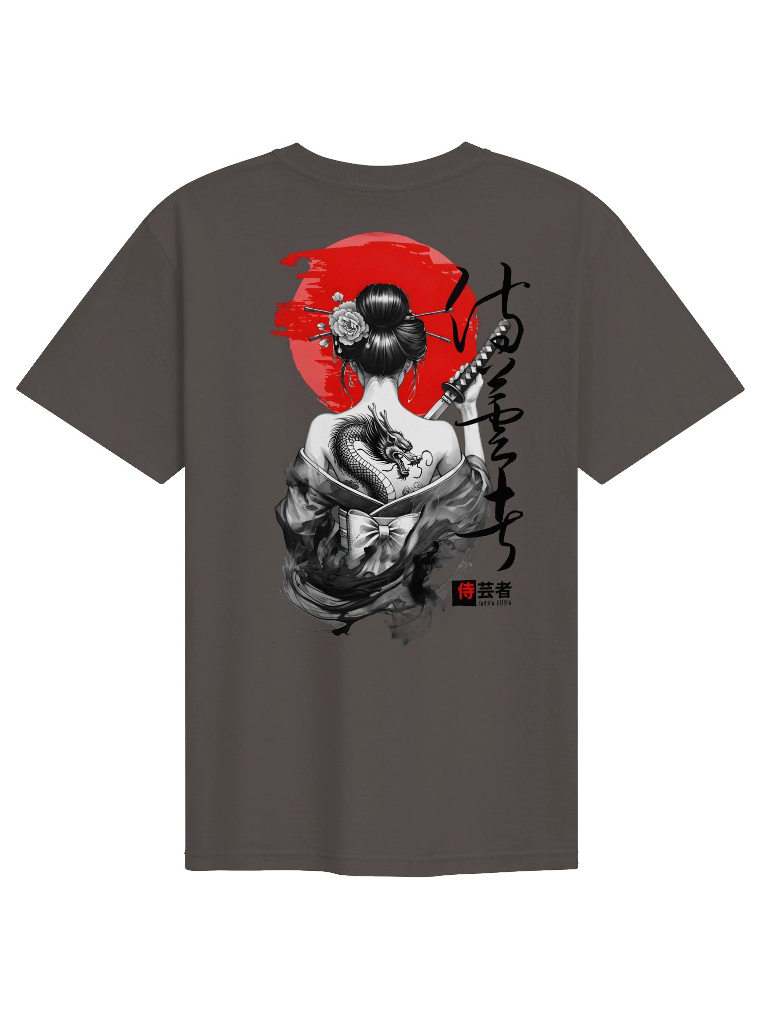 Japanese Geisha Dragon Tattoo Graphic Tee – Urban Streetwear Oversized T-Shirt product image (5)