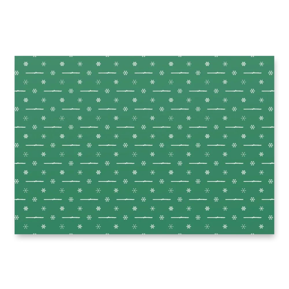 Flutes and Snowflakes - Alto Flute - Green Gift Wrap Paper Sheets product image (4)