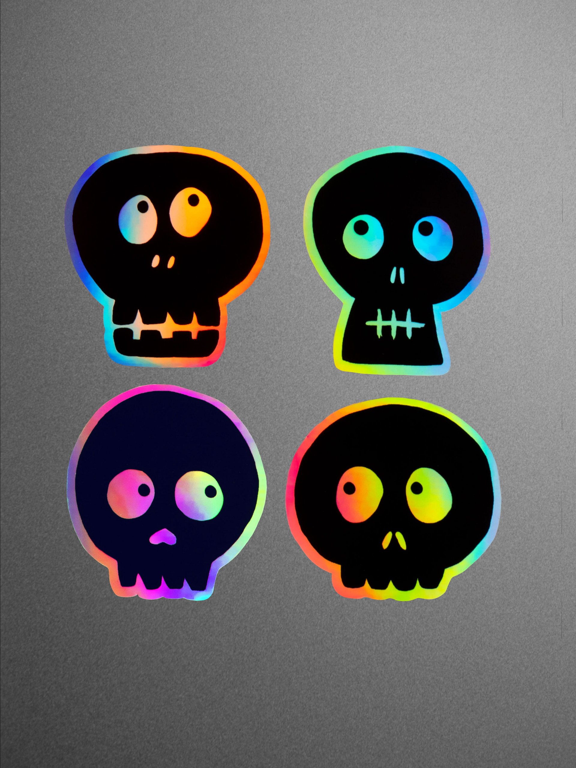 HOLOGRAPHIC STICKER SHEET - SKULLS product image (3)