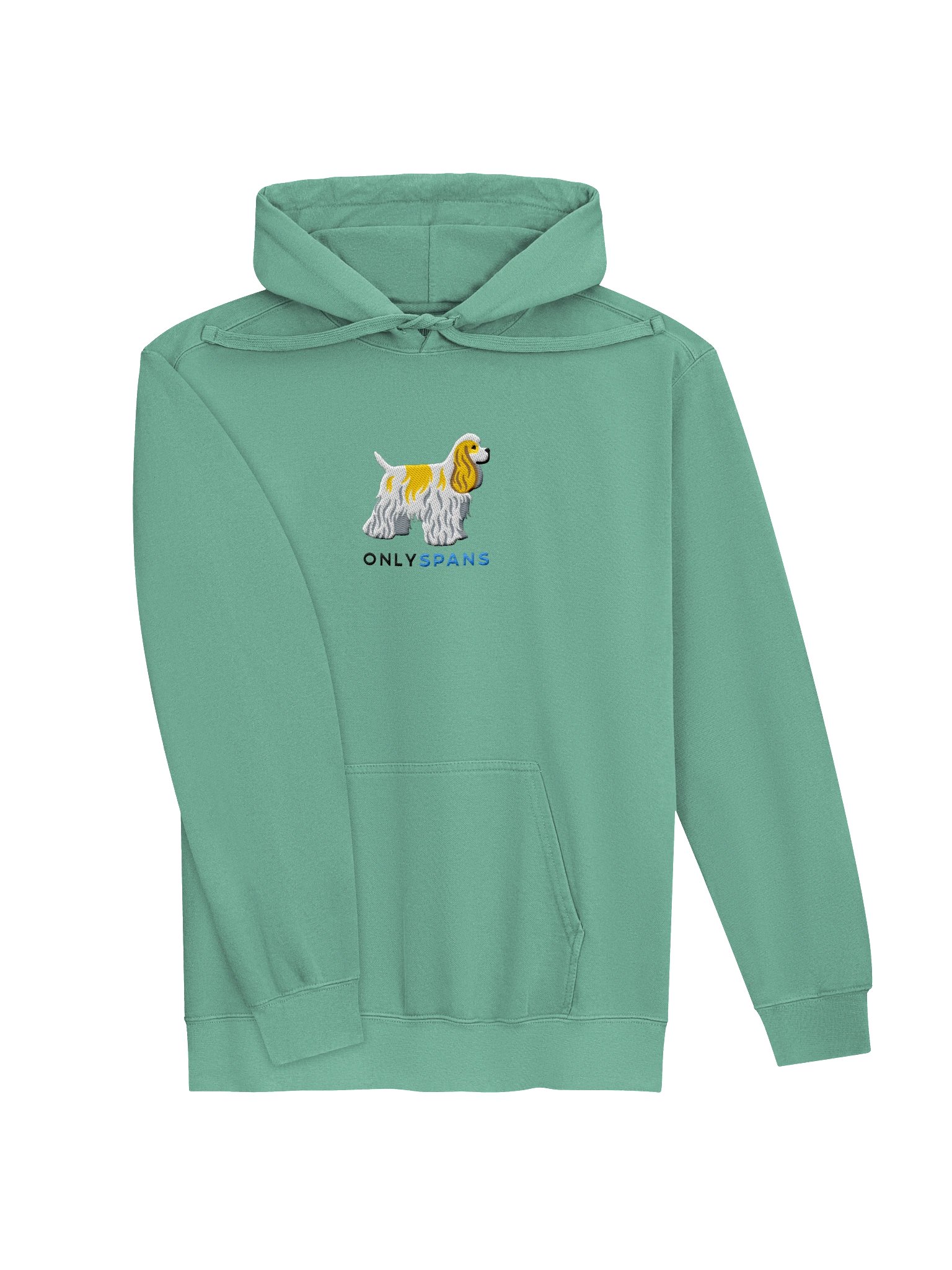 Only Spans Premium Hoodie (Embroidered) of an American Cocker Spaniel(Parti Lemon & White) product image (19)