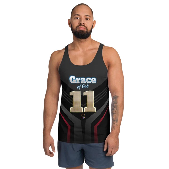 Black and Red Grace of God Men's Tank-top product image (1)