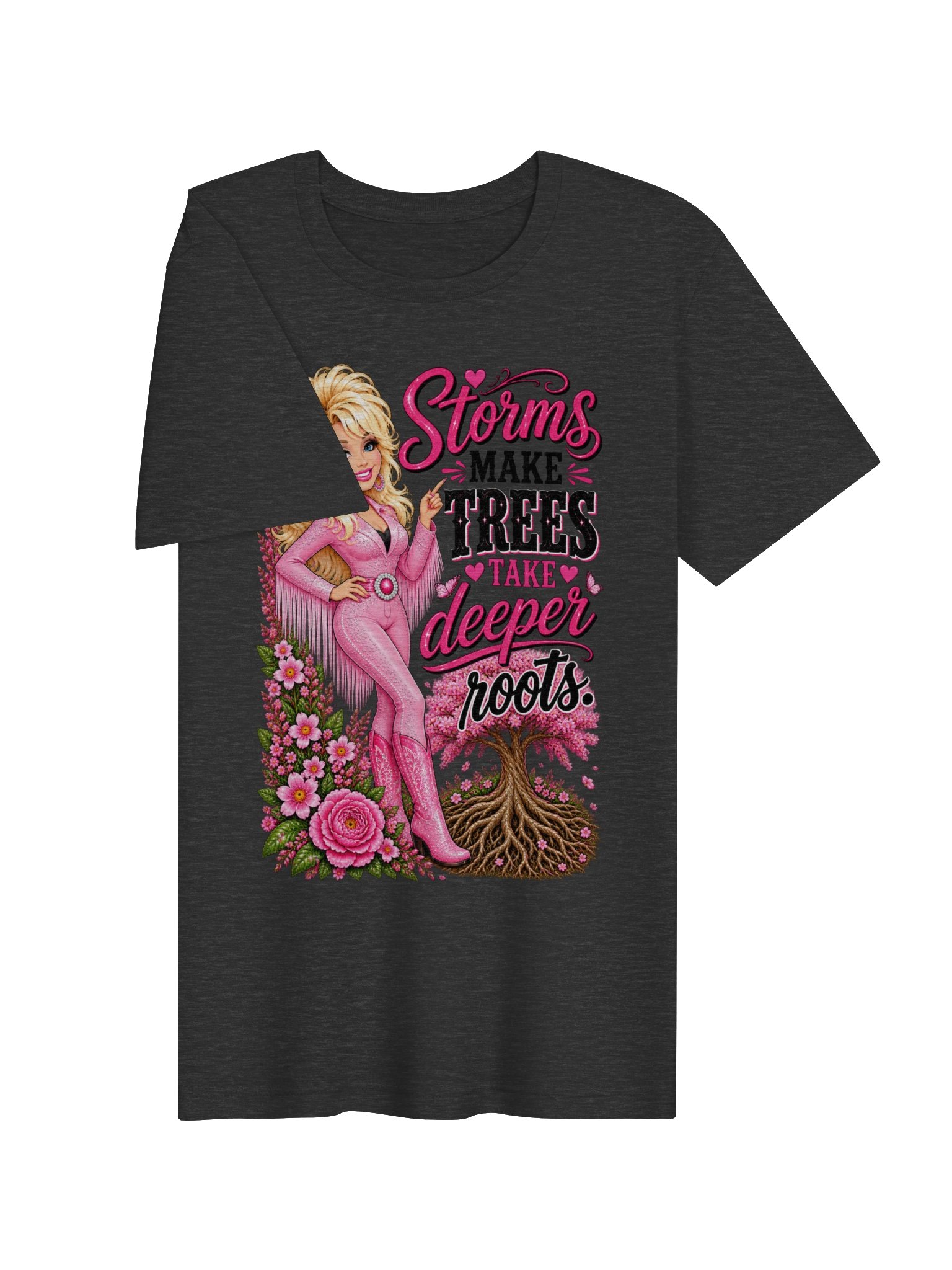 Storms Make Roots Deeper Pink Floral Tee product image (14)