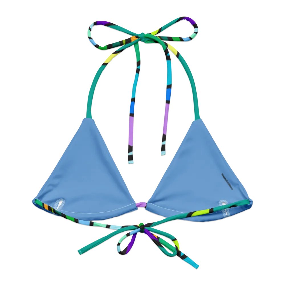 Ocean Blue Recycled Bikini Top - Wave at Sunset product image (2)
