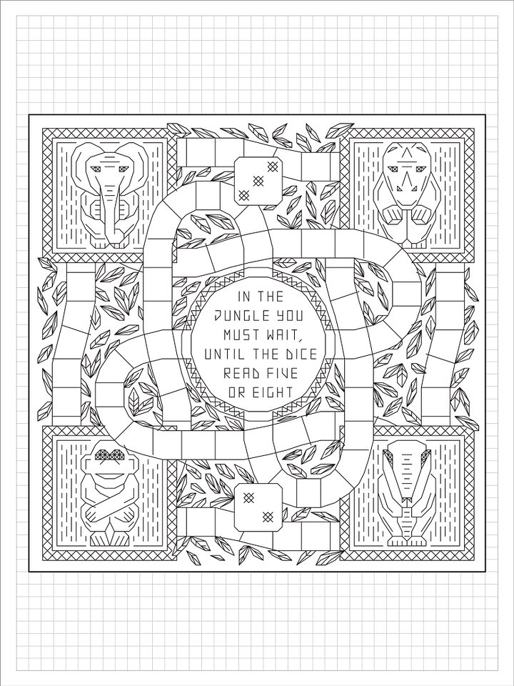 In The Jungle • Blackwork Cross Stitch Pattern • PDF Digital Download product image (1)