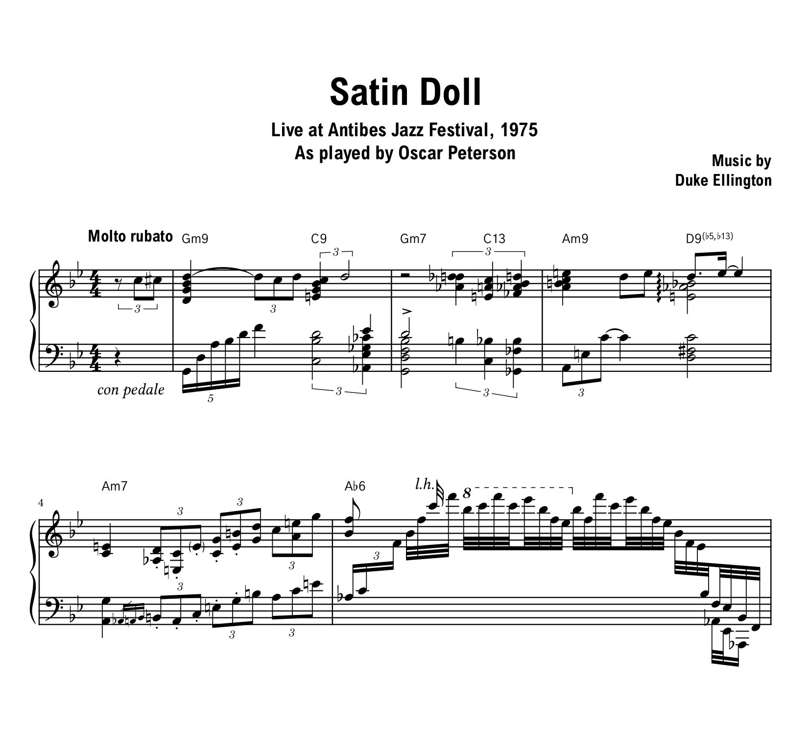 Oscar Peterson - Satin Doll (Antibes Jazz Festival) - Sheet music (PDF) product image (1)