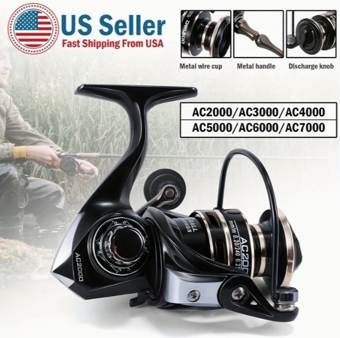 12BB Metal Spinning Fishing Reel - 5.2:1 Multi-Size Freshwater Saltwater Reel product image (7)