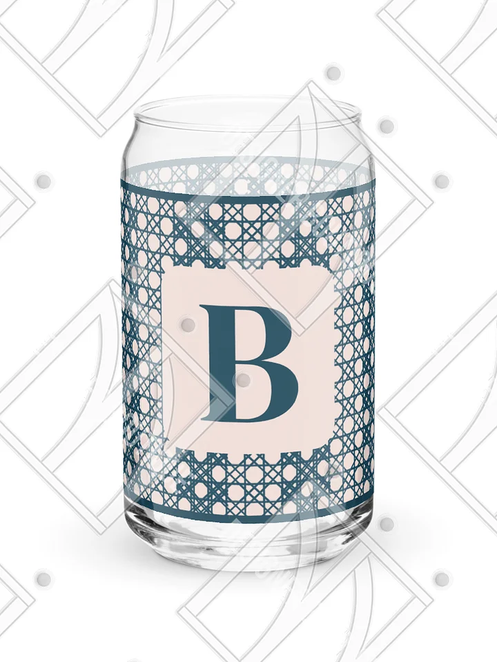 Le Rose Blue Monogram B Can-Shaped Glass product image (1)