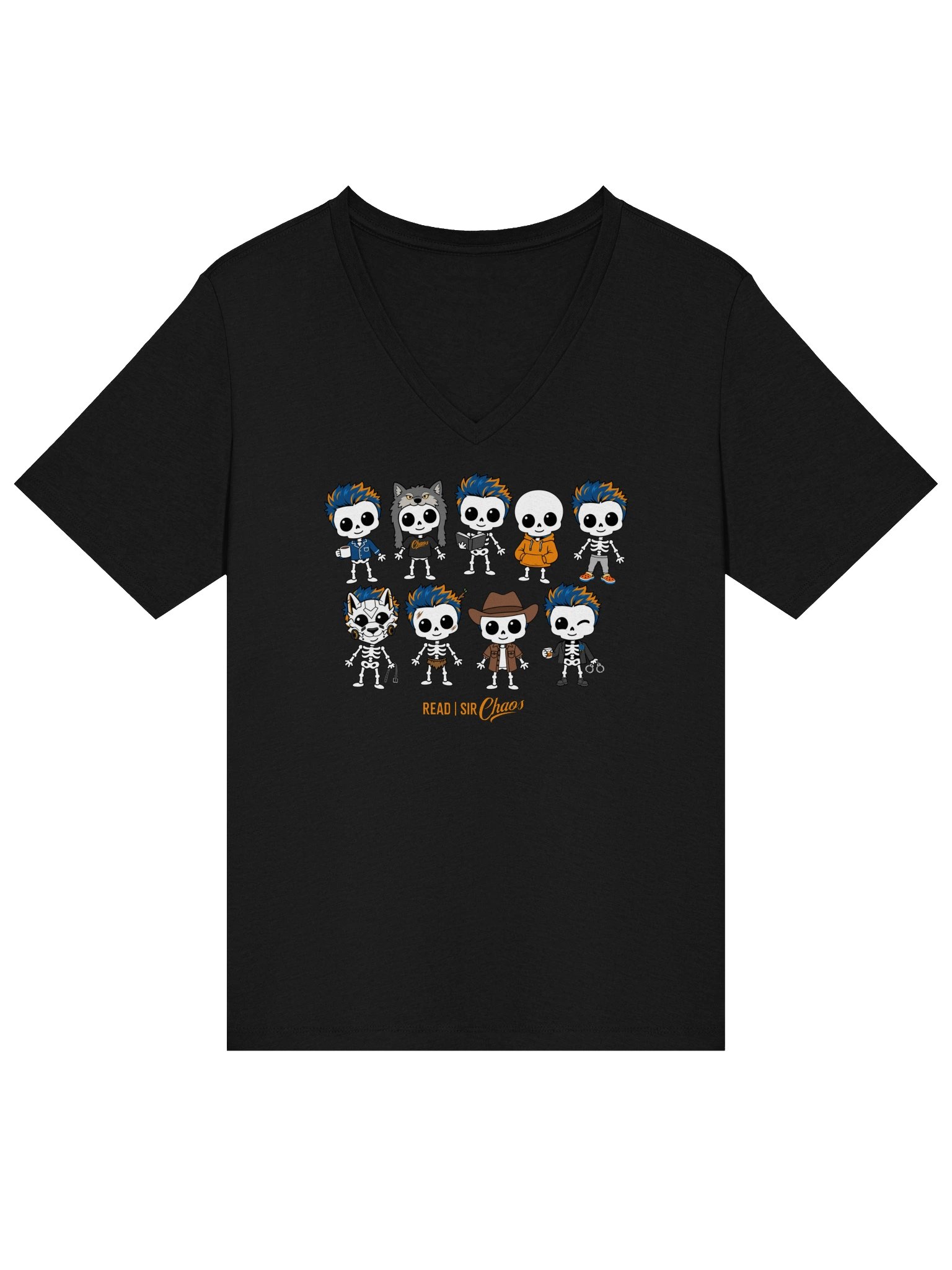 SkeleReads Halloween V-Neck Tshirt product image (1)