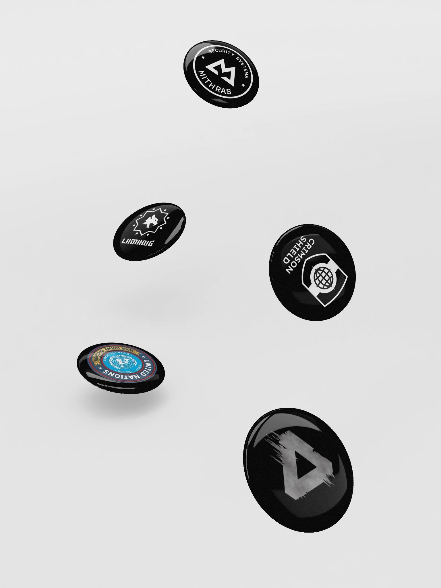 United Nations War Crime Division/PMC/GZW Smoke Logo Pins product image (5)