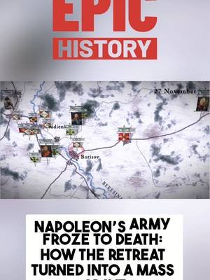 600,000 soldiers went in. Barely a fraction came out. Napoleon's Russian retreat was an absolute disaster — here's how it all fell apart. Check out the full video at Epic History. #NapoleonHistory #RussianRetreat #MilitaryHistory #NapoleonicWars #HistoryTok #LearnOnTikTok #epichistory #HistoryFacts #WinterWarfare