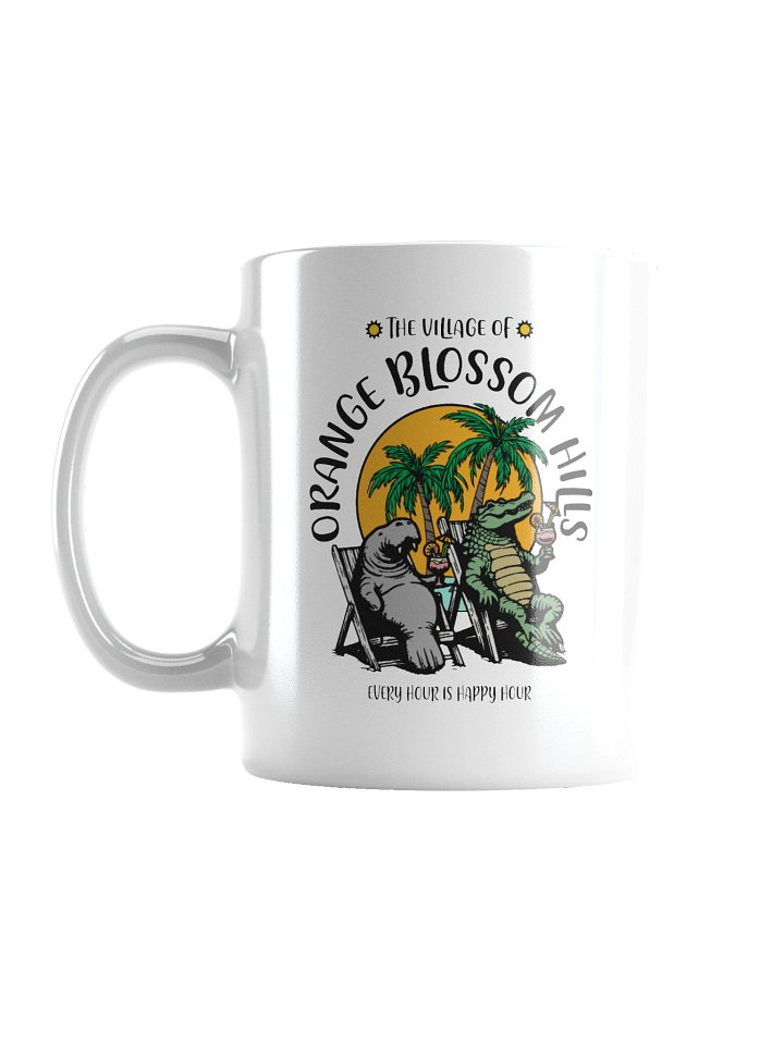 The Village of Orange Blossom Hills TV Florida USA Fun Manatee Alligator Design Coffee Mug product image (1)