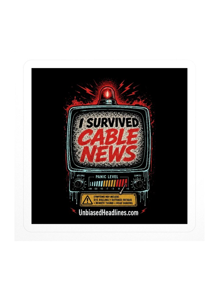 I Survived Cable News (TV Panic-Meter) Sticker product image (1)