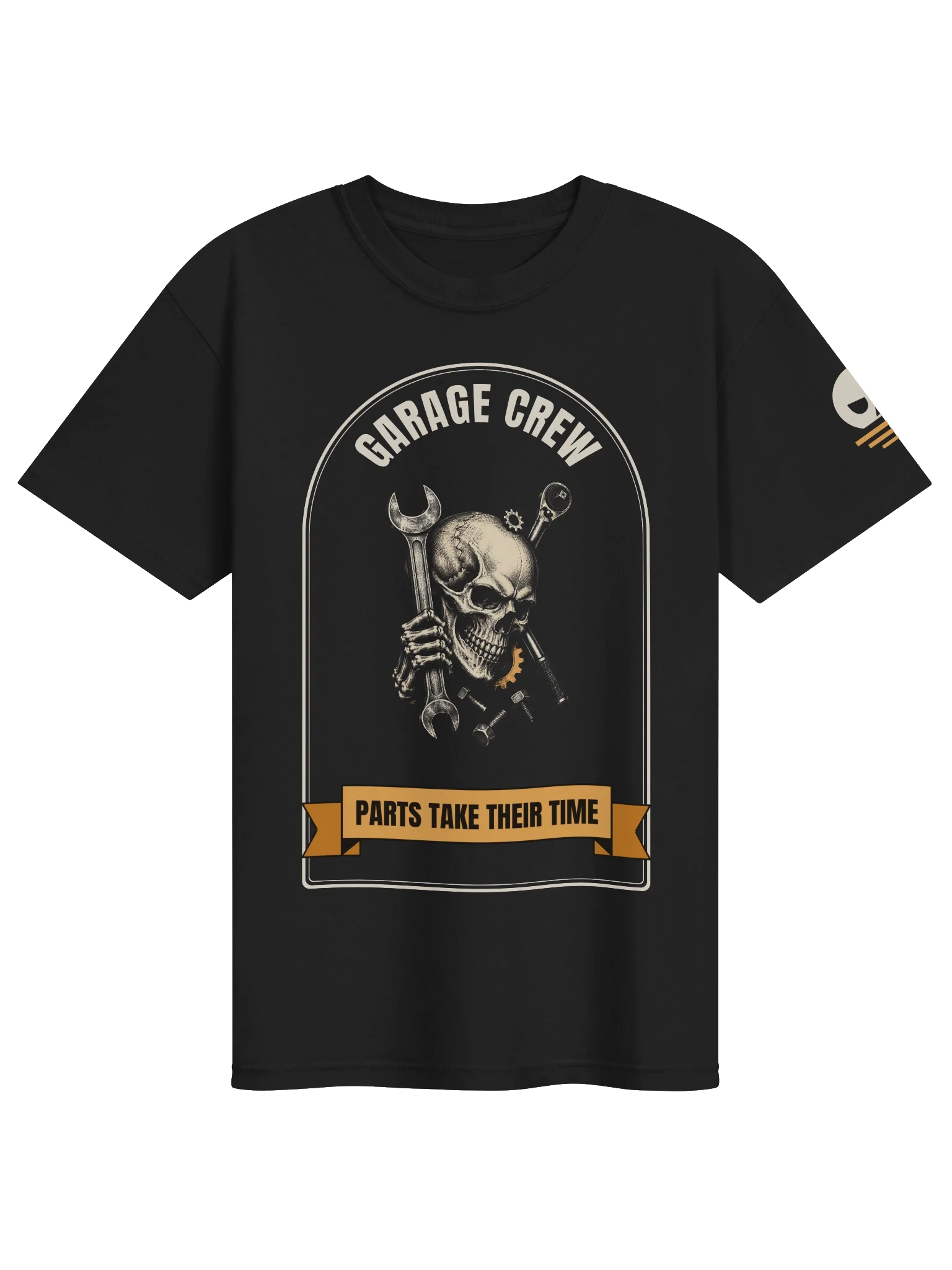 Camiseta Garage Crew con calavera: Parts Take Their Time