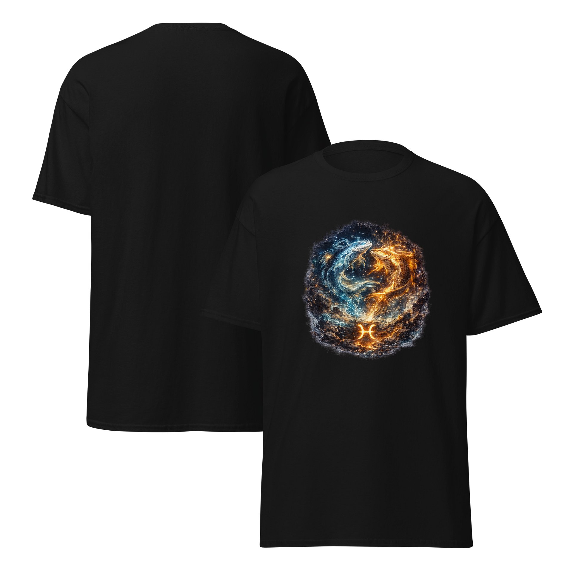 Celestial Twin Currents — Pisces Zodiac Tee product image (7)
