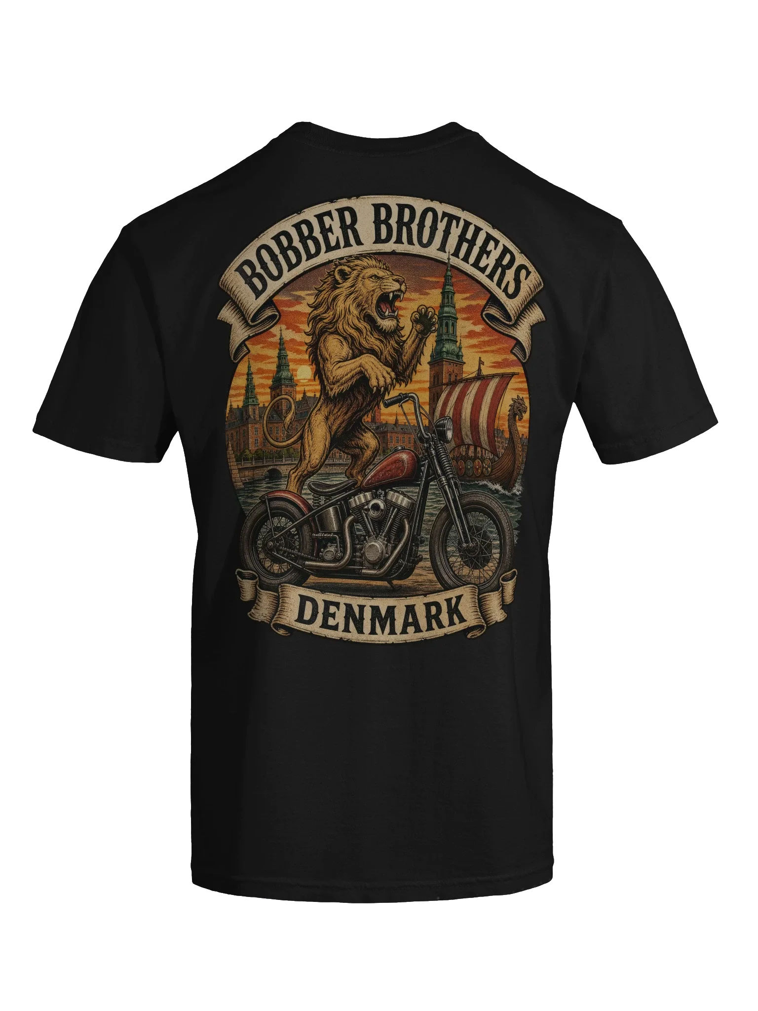 Denmark motorcycle t-shirt design by Bobber Brothers