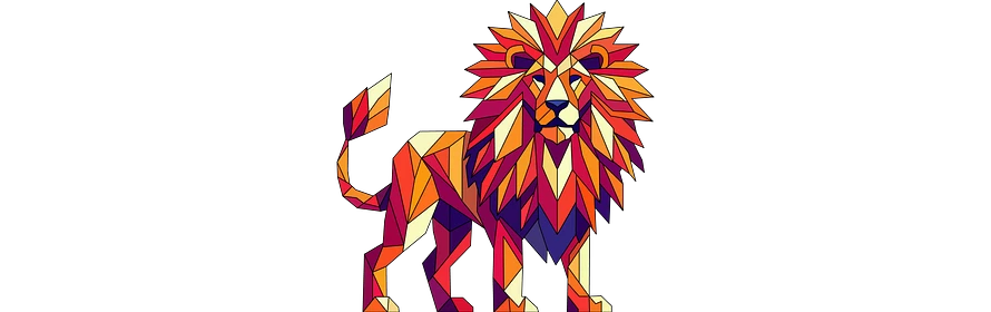 a geometric art of a lion