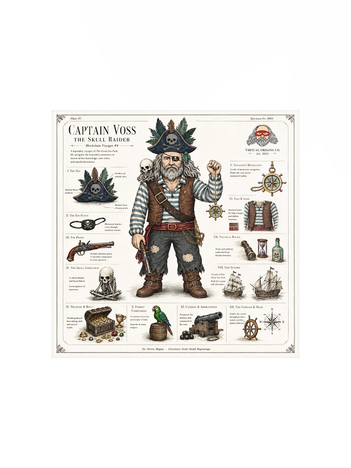 Captain Voss the Skull Raider — Vintage Illustrated Field Study Poster product image (1)