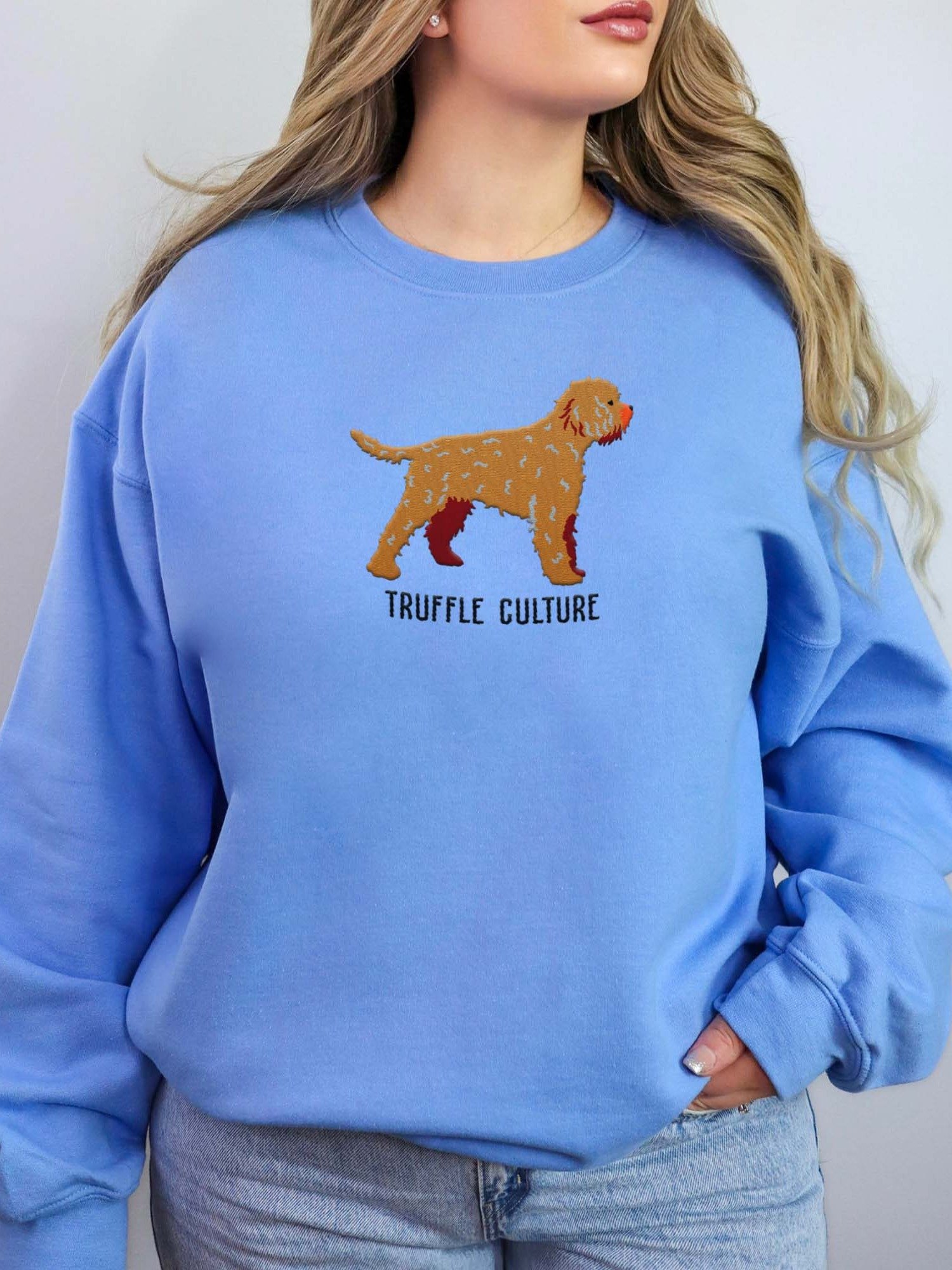 Truffle Culture Sweatshirt (Embroidered) of a Lagotto Romagnolo(Tan) product image (2)