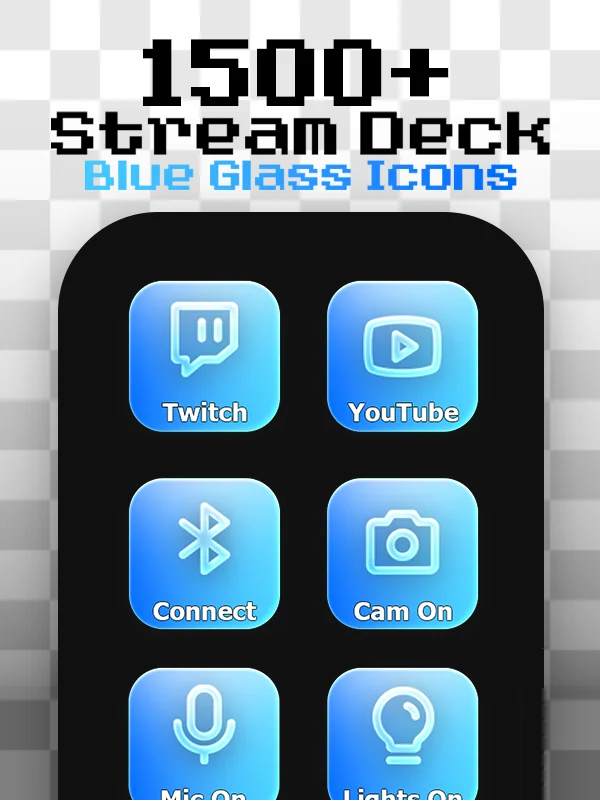 Room to Type - Blue Glass Stream Deck Icons product image (1)