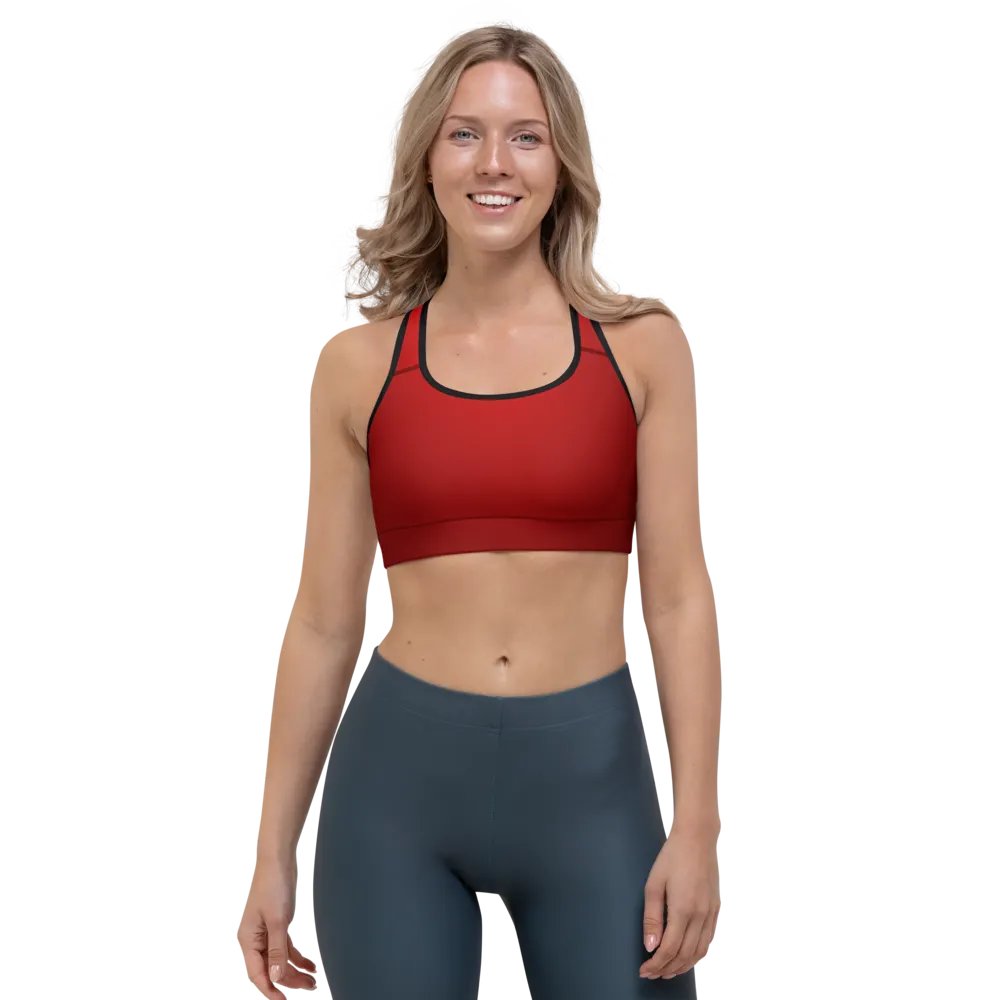 Red Gradient Power Sports Bra product image (9)