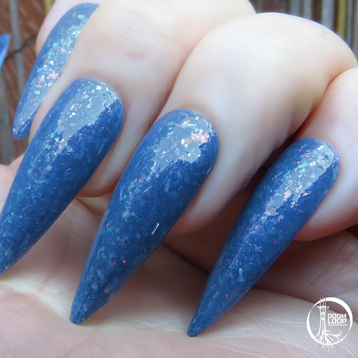FCK ICE - Steel Blue Jelly Flakie Protest Nail Polish product image (2)