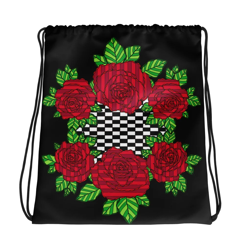 Drawstring Bag (Rose-Black) product image (1)