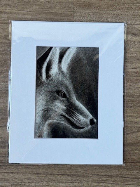 red fox charcoal print product image (1)