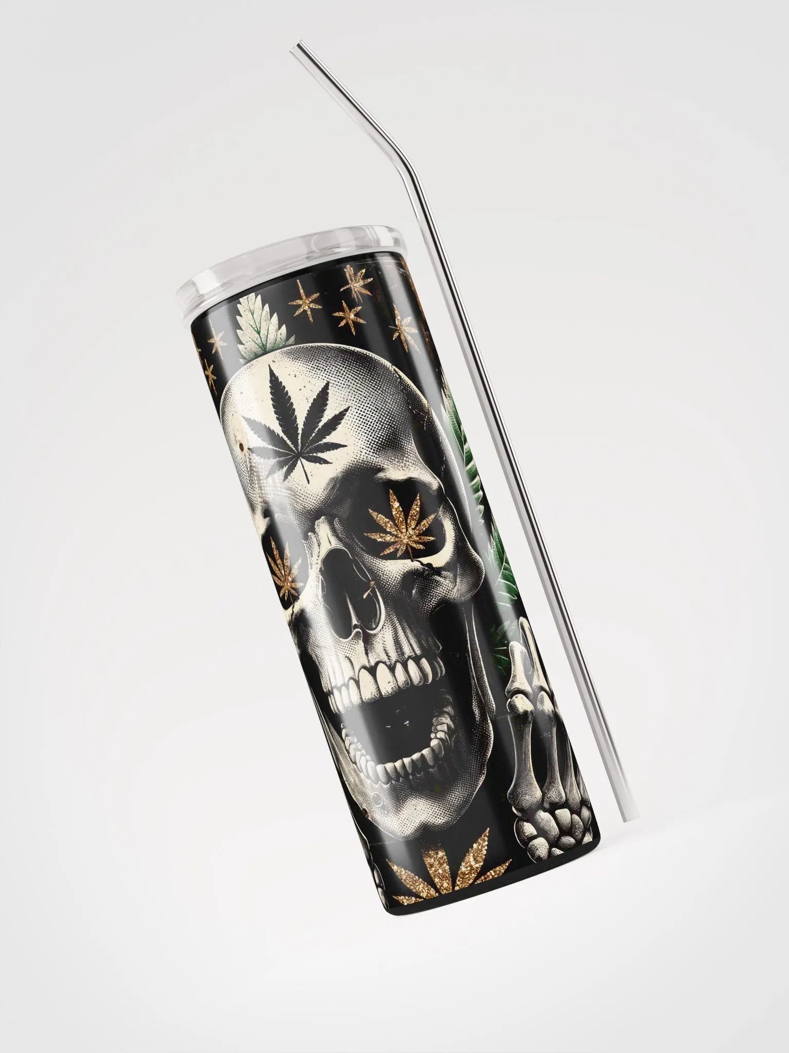 Rebel Leaf Skull Stainless Steel Tumbler product image (3)