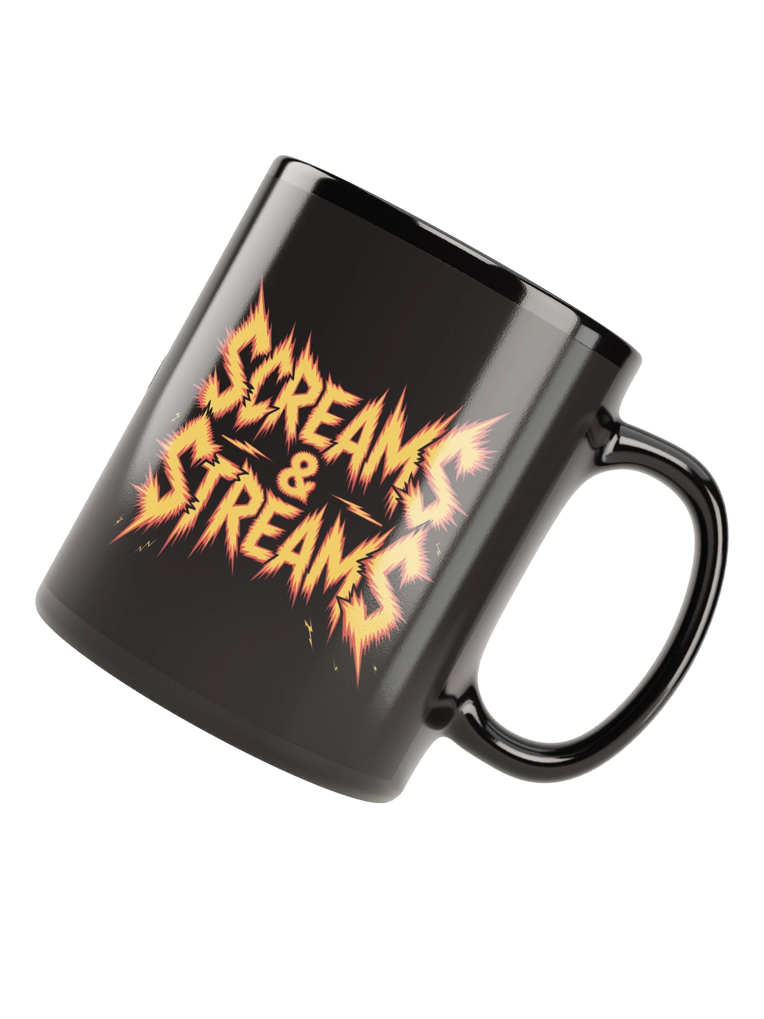 Flaming Screams & Streams Black Glossy Mug product image (4)