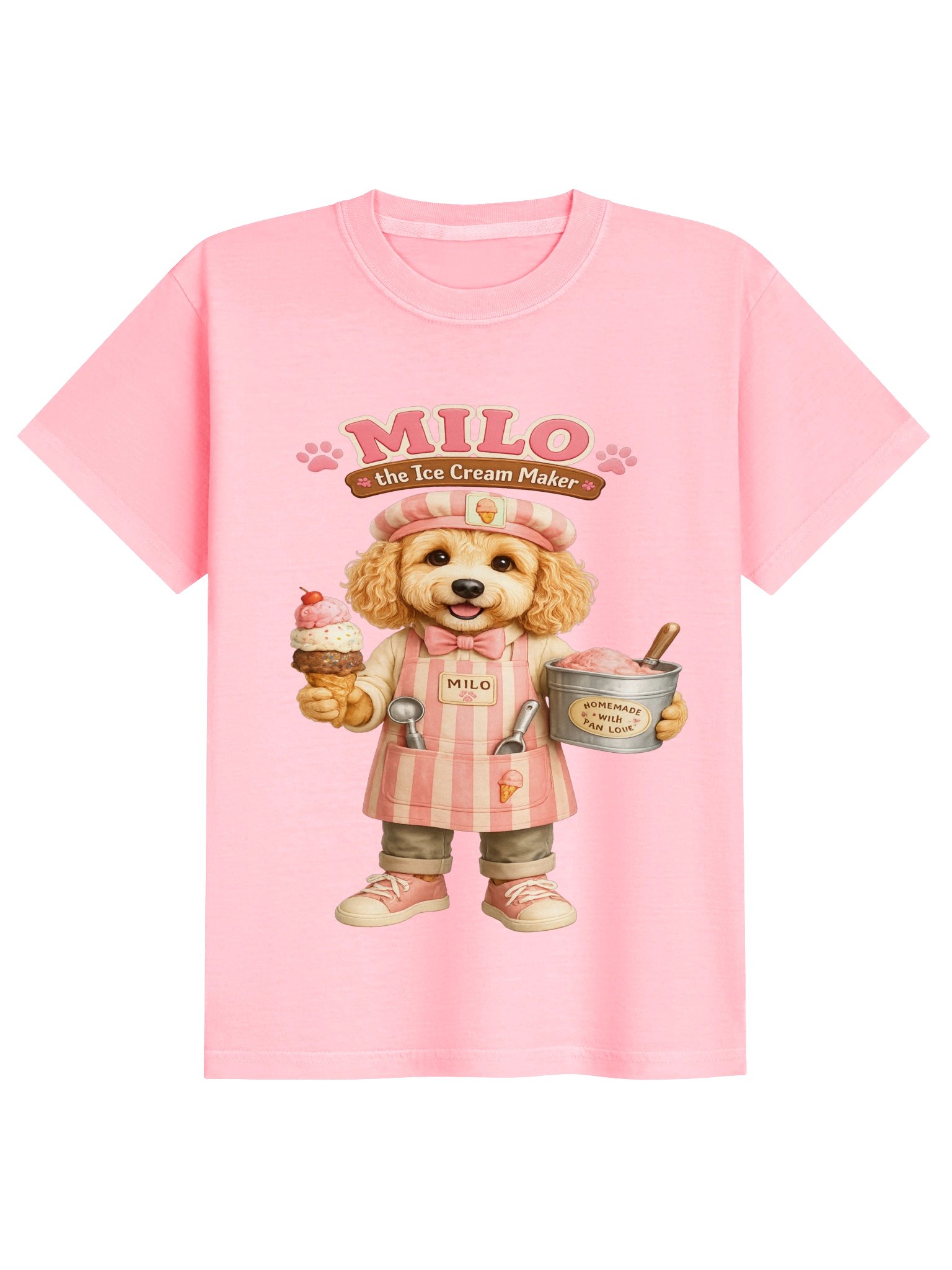 Milo the Ice Cream Maker Dog Kids Tee product image (8)