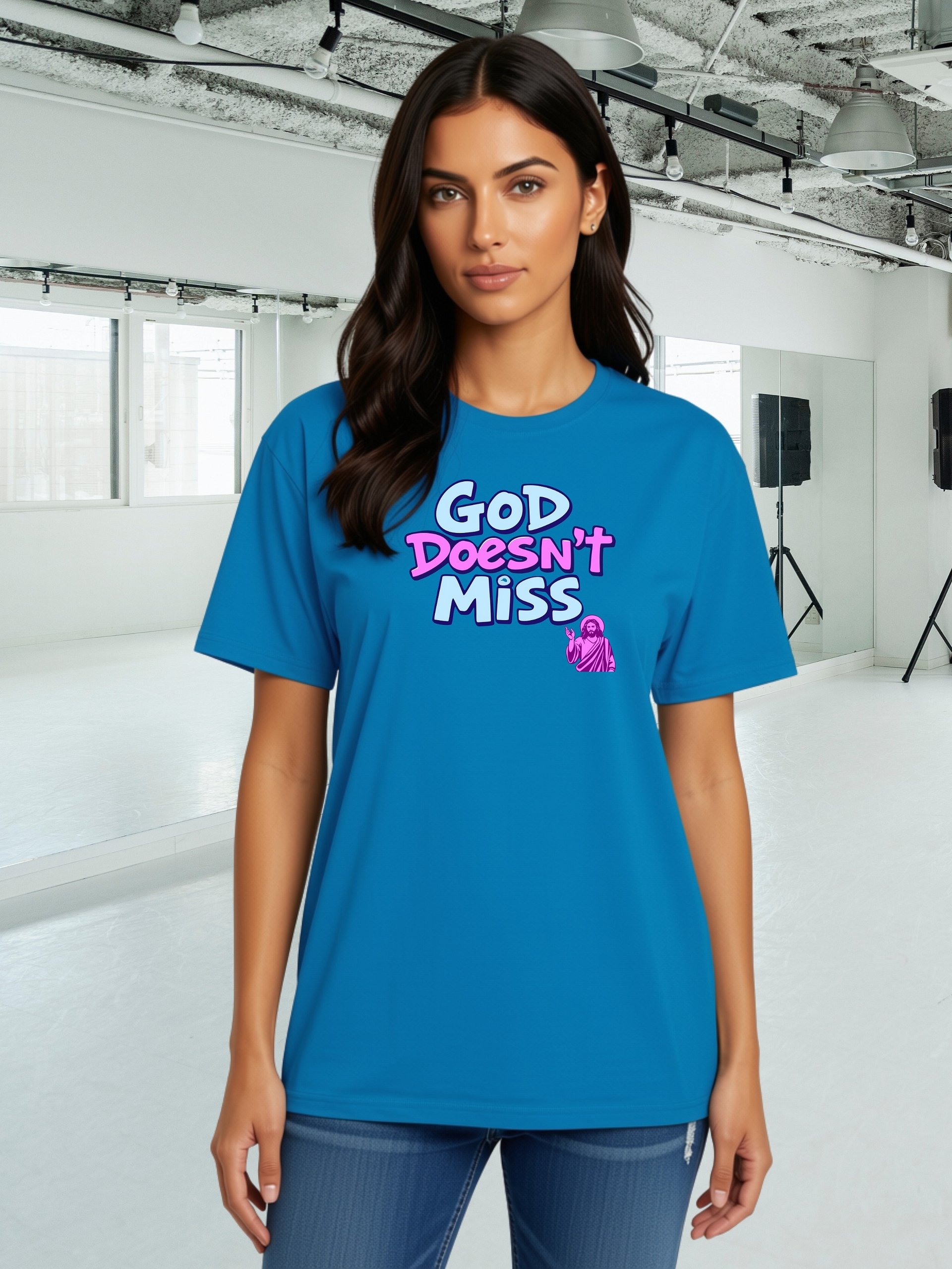 God Doesn’t Miss Pink Design T-shirt product image (1)